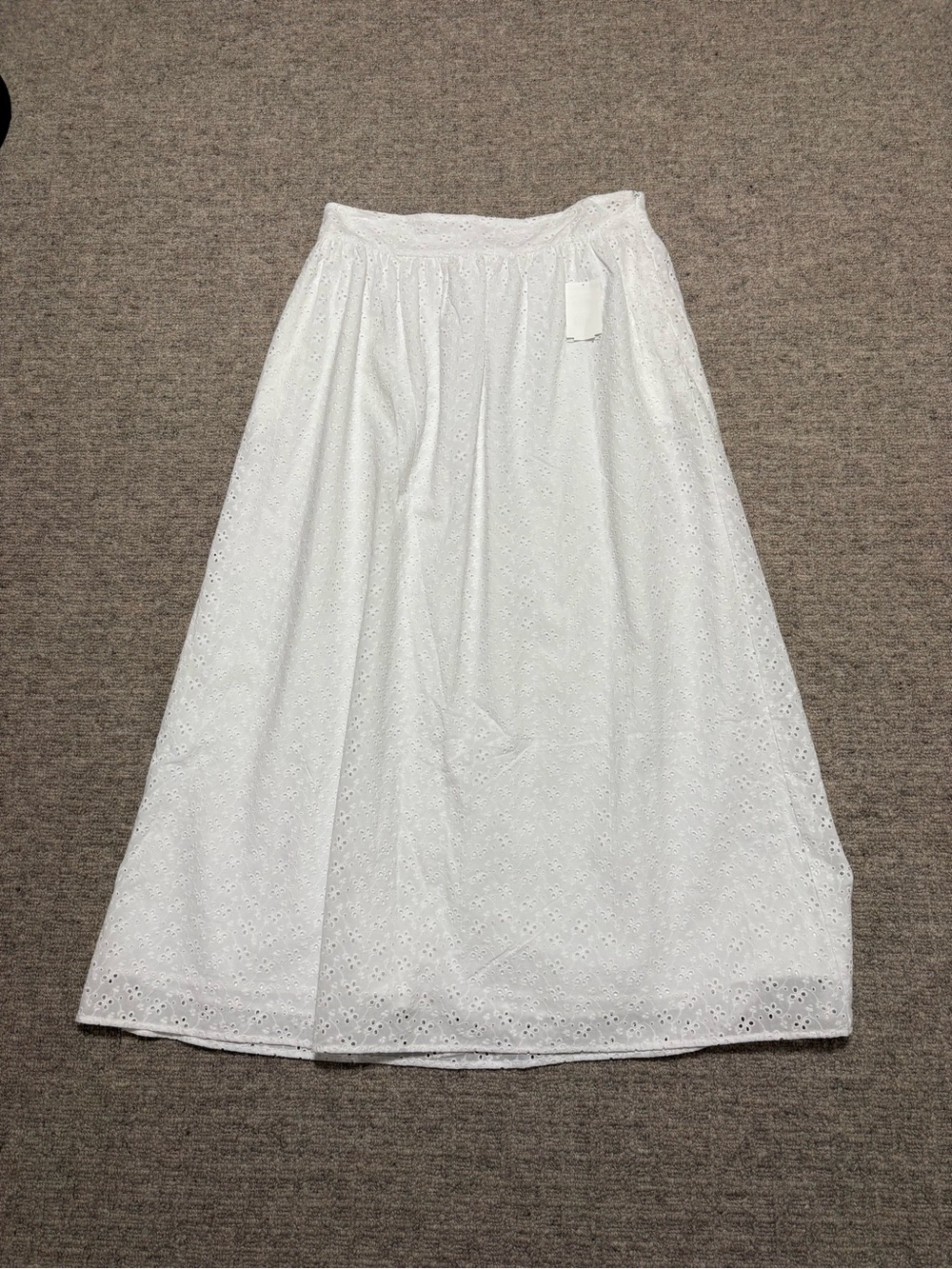 Wayf White Eyelet A-Line Maxi Skirt